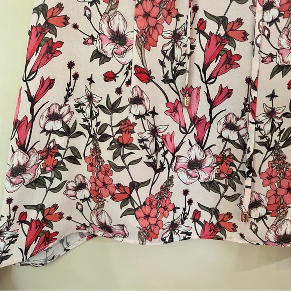 IVANKA TRUMP Sleeveless Pink Floral Lace Up Blouse Women’s XS - Picture 4 of 6